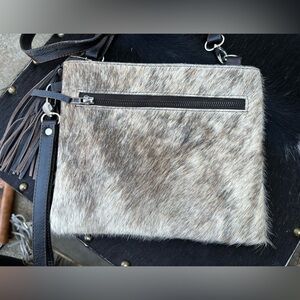 Handmade Cowhide Crossbody and wristlet